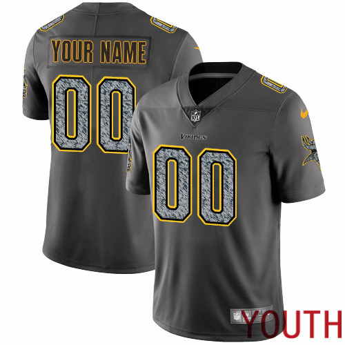 Best Limited Gray Static Nike NFL Youth Jersey Customized Minnesota Vikings Vapor Untouchable